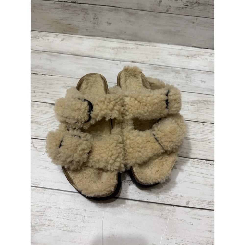 Papillo Birkenstock Arizona Big Buckle Shearling Sandal Slide On Size 7 EU 38